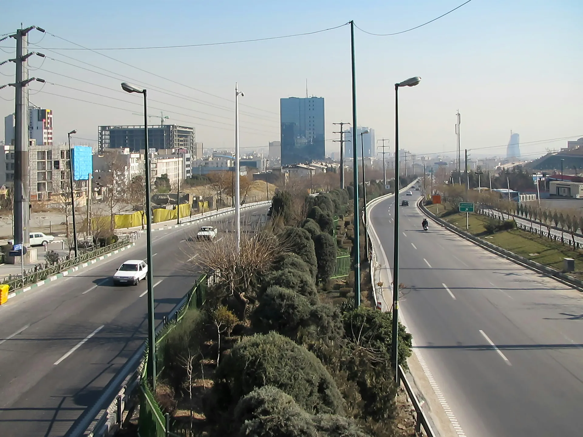 Vue aérienne routes en Iran 