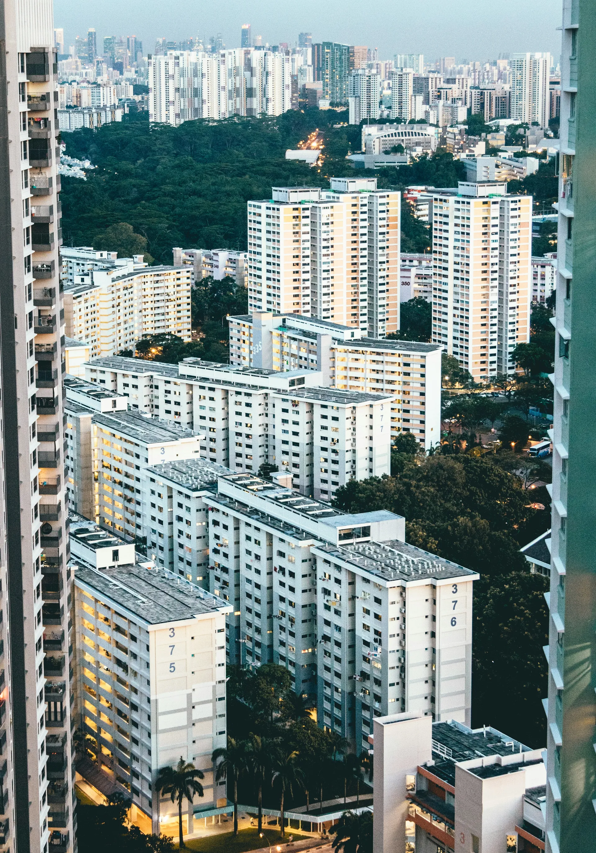 Vue aérienne immeubles