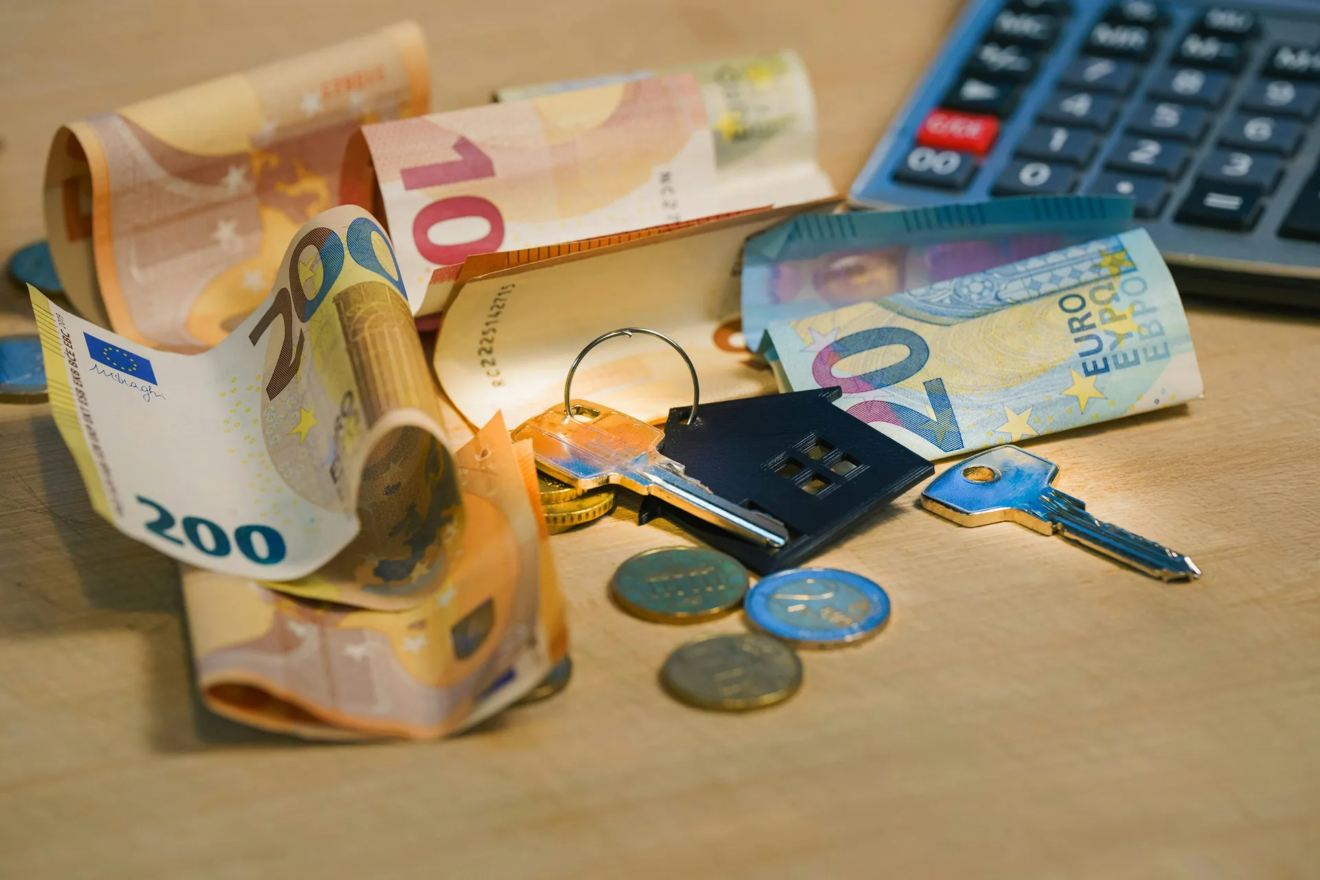 Billets, pièces et clés 