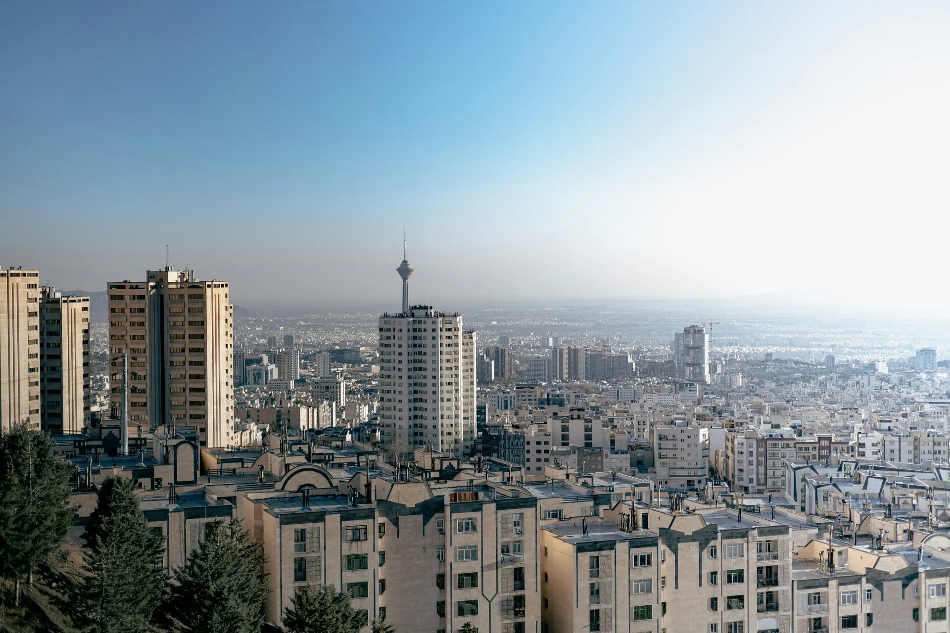 Vue aérienne d'une ville en Iran