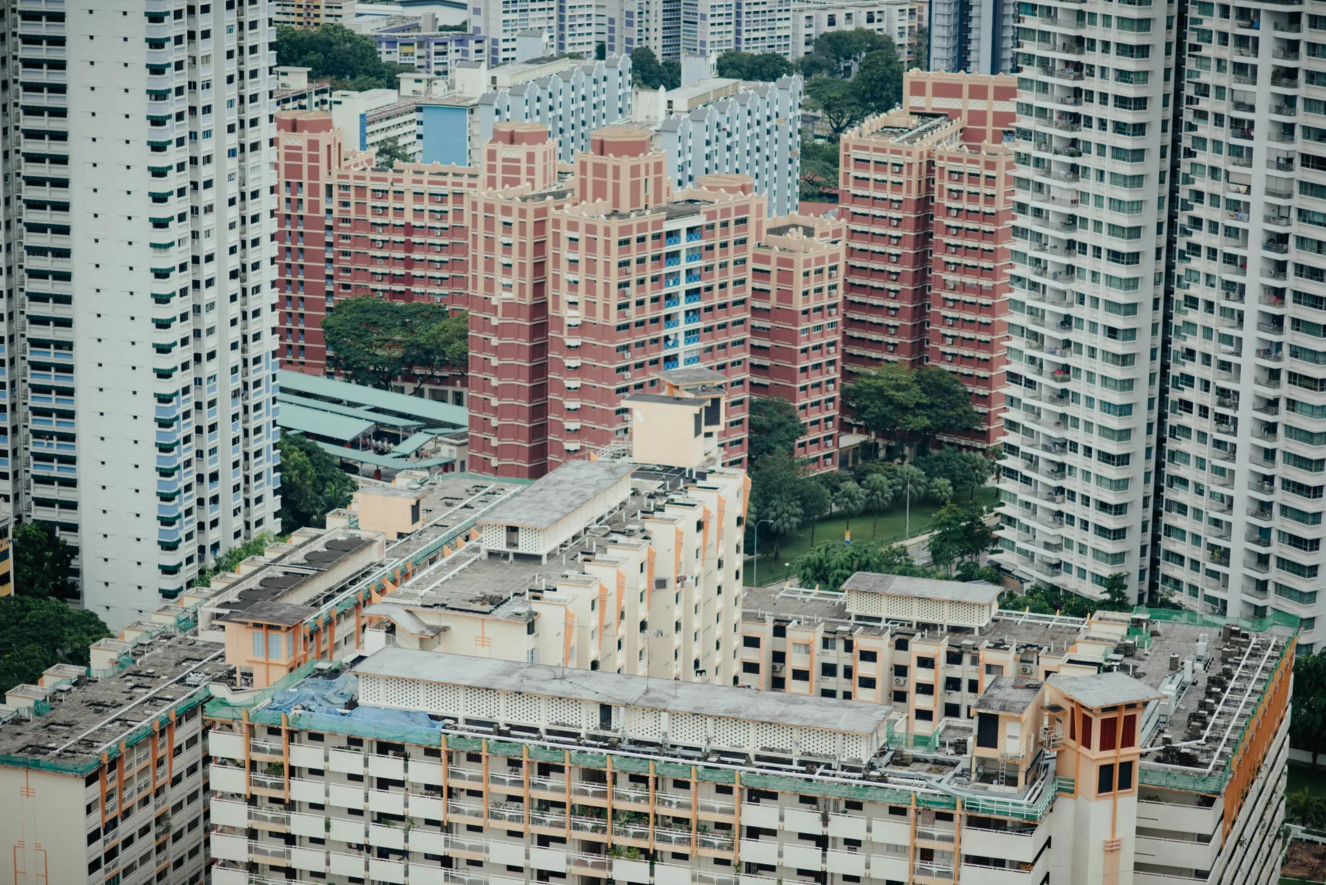 Vue aérienne quartier populaire 