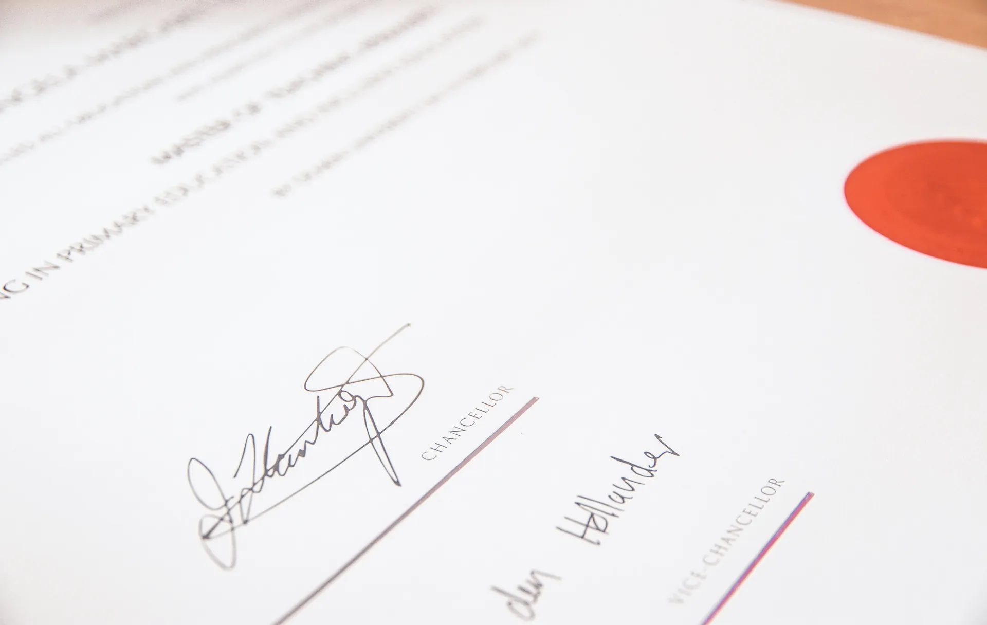 Signature sur une feuille